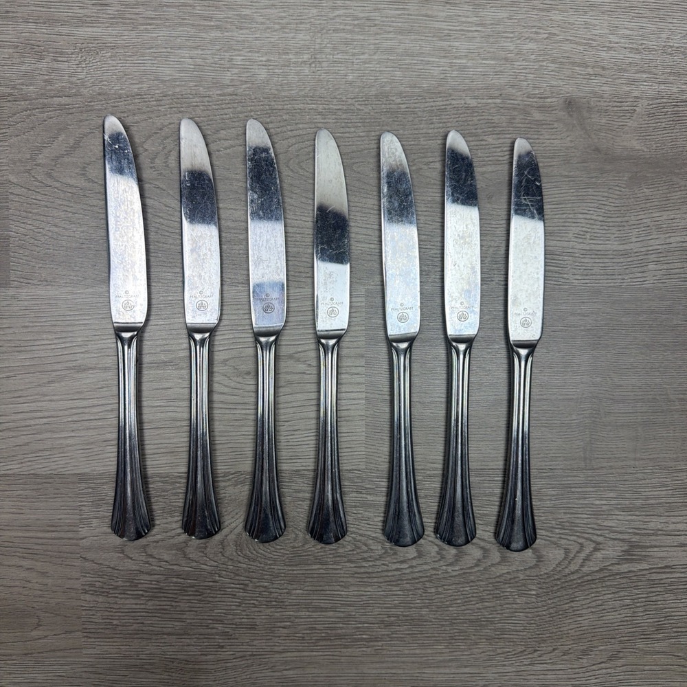Pfaltzgraff Stainless Steel Dinner‎ Knife Glossy Silverware Flatware Lot Of 7